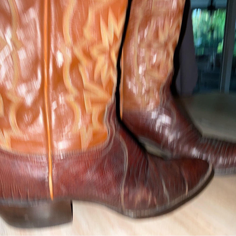 Tony Lama peanut brittle leather & lizard